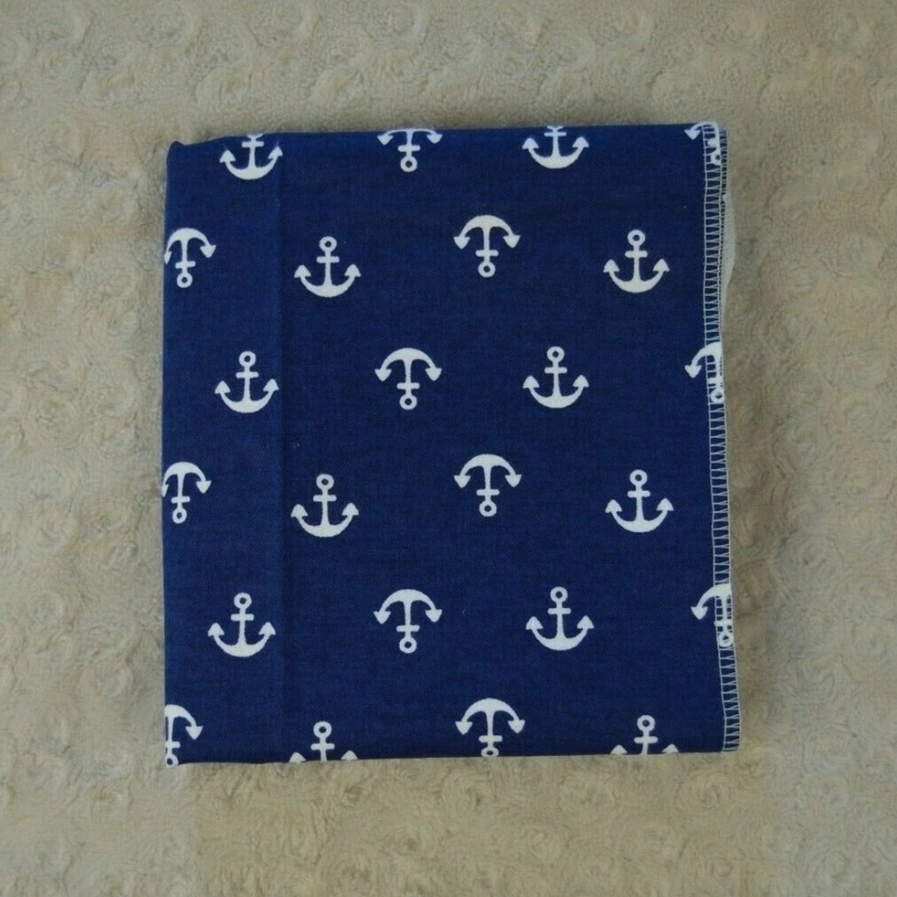 Bananafish Anchor Print Baby Receiving Blanket Navy Blue White